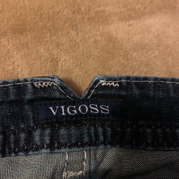 Vigoss Women's Dark Blue Boot Cut Jeans with Embellished Pockets - Picture 6 of 9